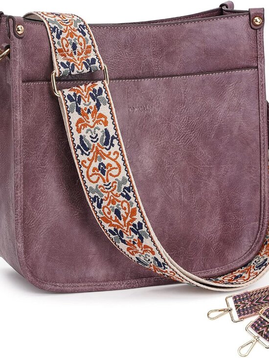 Handbags - Crossbody Bags for Women Trendy Vegan Leather Hobo Handbags With 2PCS Adjustable